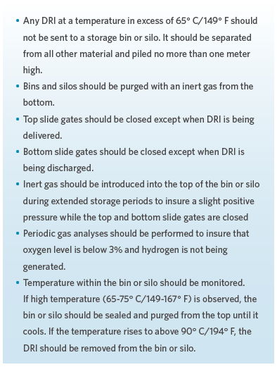 FIGURE 11 Recommended precautions for storage bins and silos