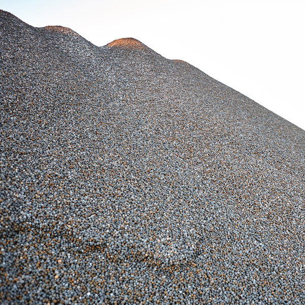 midrex plant pile of lump ore